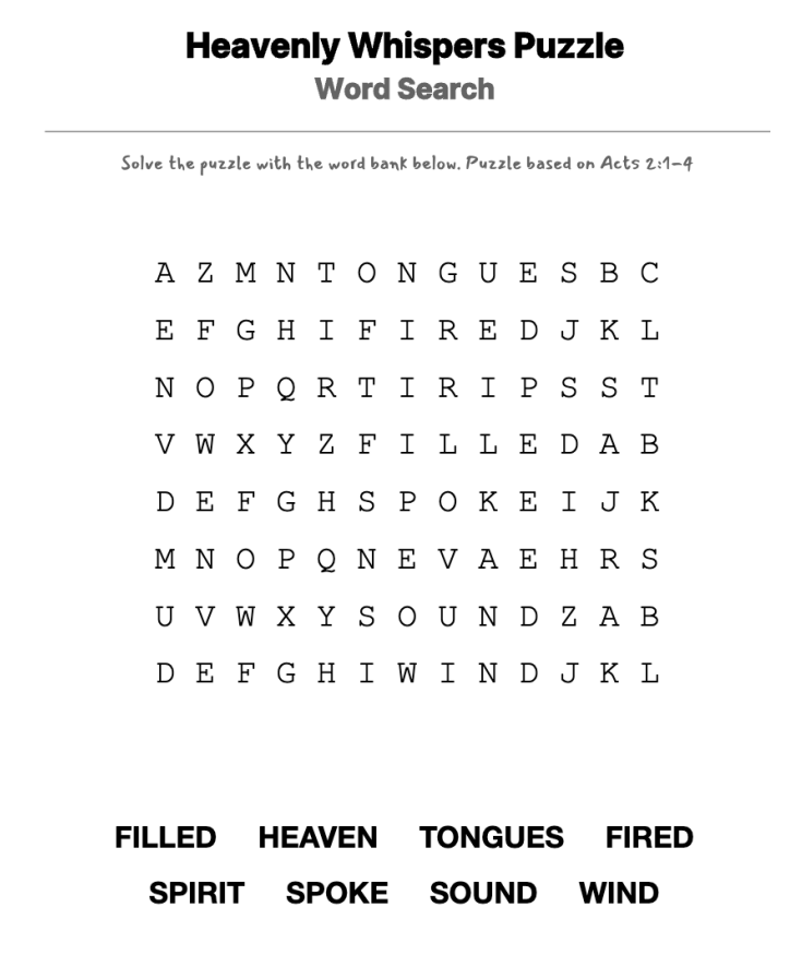 The Holy Spirit word-search